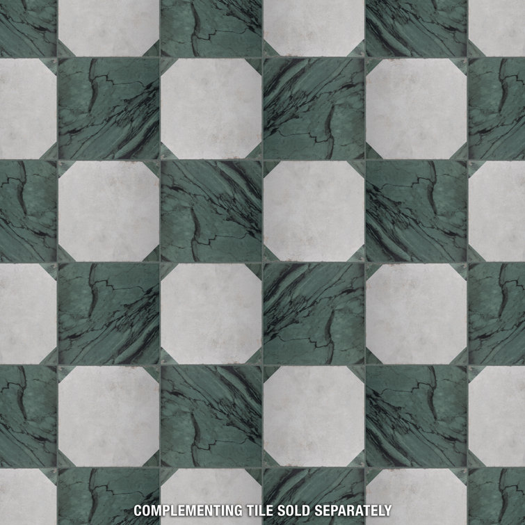 Renaissance 8" x 8" Green Porcelain Marble Look Tile