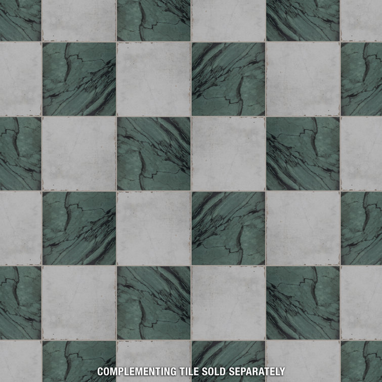 Renaissance 8" x 8" Green Porcelain Marble Look Tile