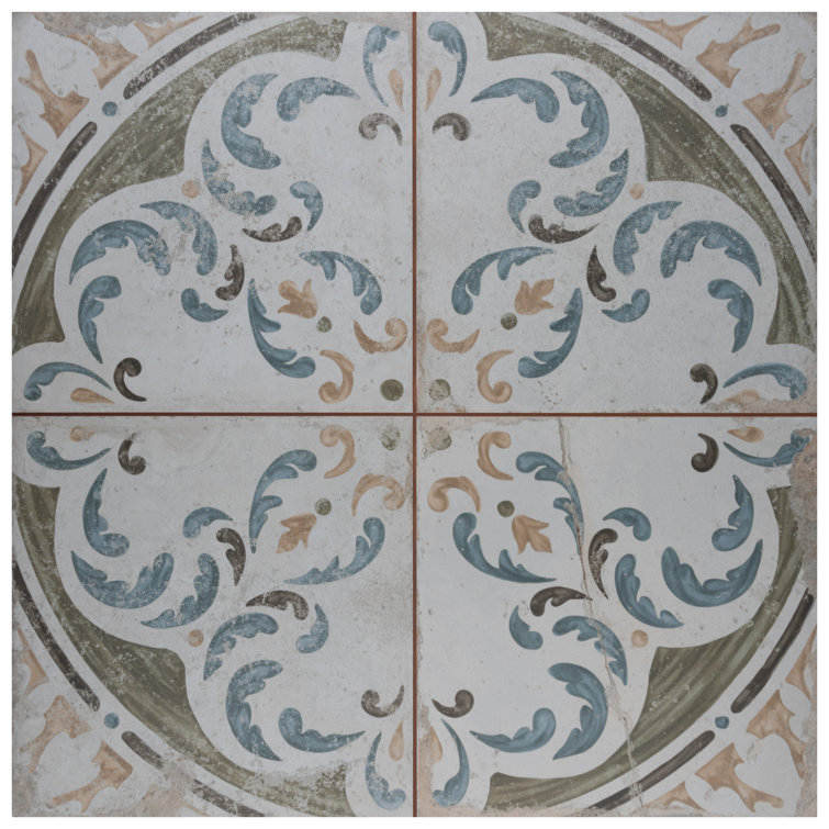 Kings 18" x 18" Matte Ceramic Patterned Wall & Floor Tile