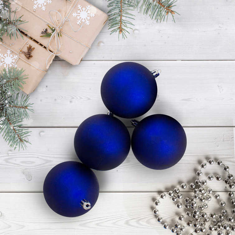 32-Piece Royal Blue Shatterproof Matte Christmas Ball Ornaments