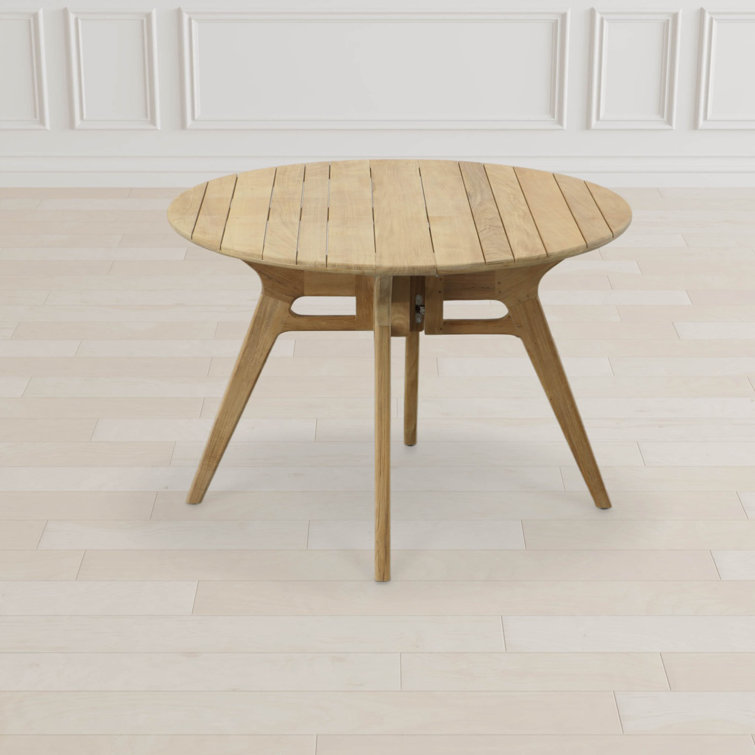 42'' Brown Teak Foldable Round Dining Table