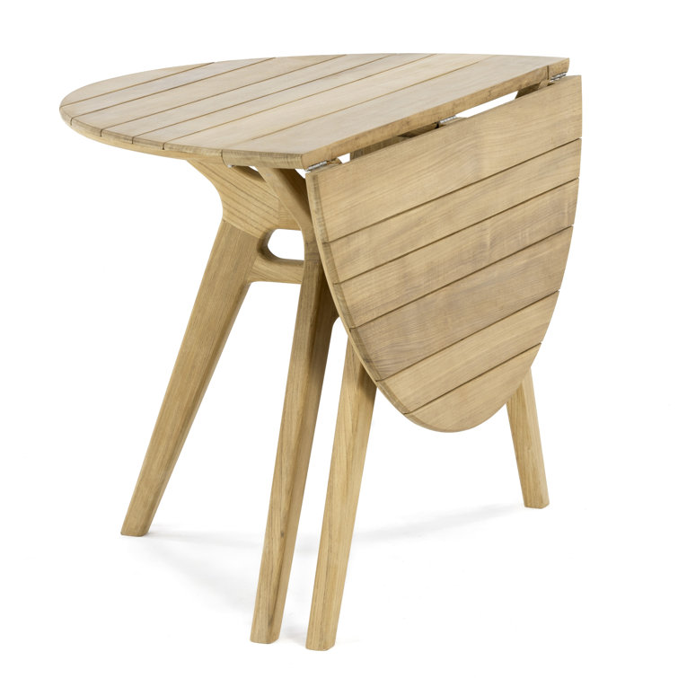 42'' Brown Teak Foldable Round Dining Table