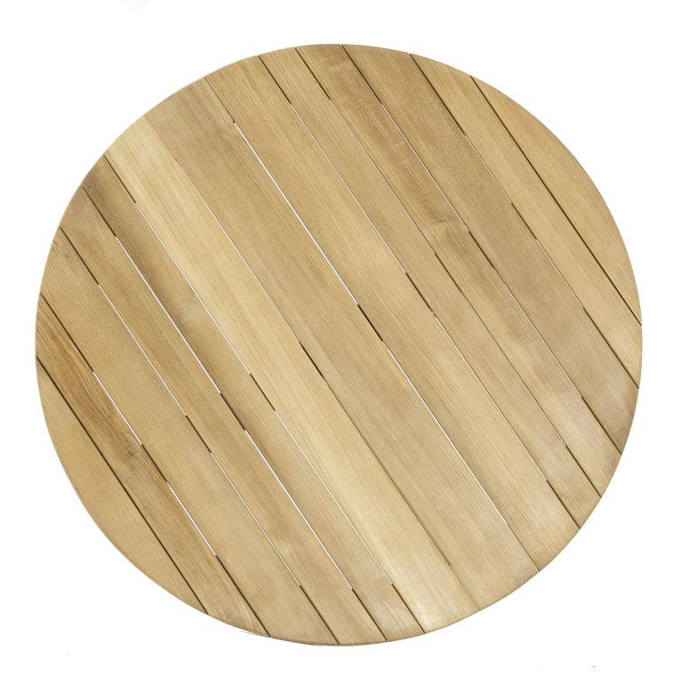 42'' Brown Teak Foldable Round Dining Table