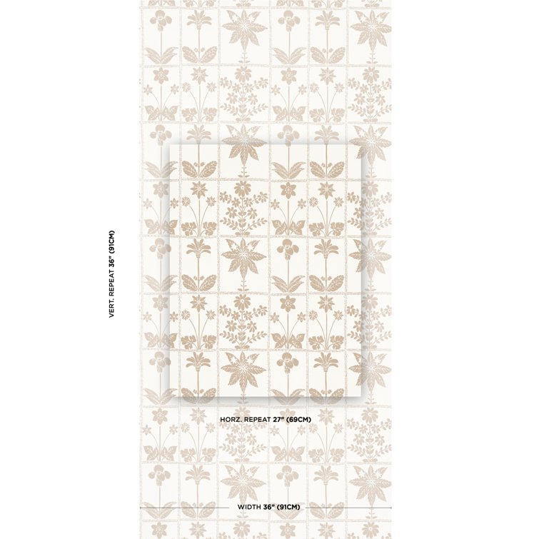 Neutral Cotton-Linen Georgia Wildflowers Upholstery Fabric