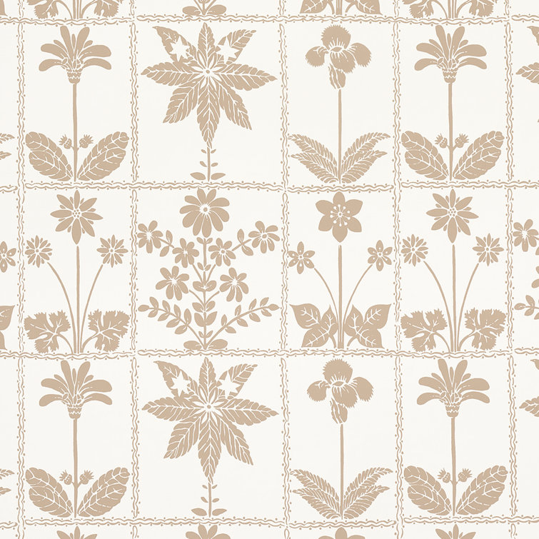Neutral Cotton-Linen Georgia Wildflowers Upholstery Fabric
