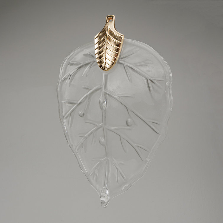Autumn Frosted Glass Leaf 12-Light Chandelier