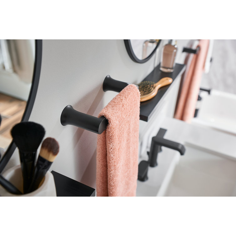 Modern Black Metal Widespread Bathroom Faucet, 10-inch