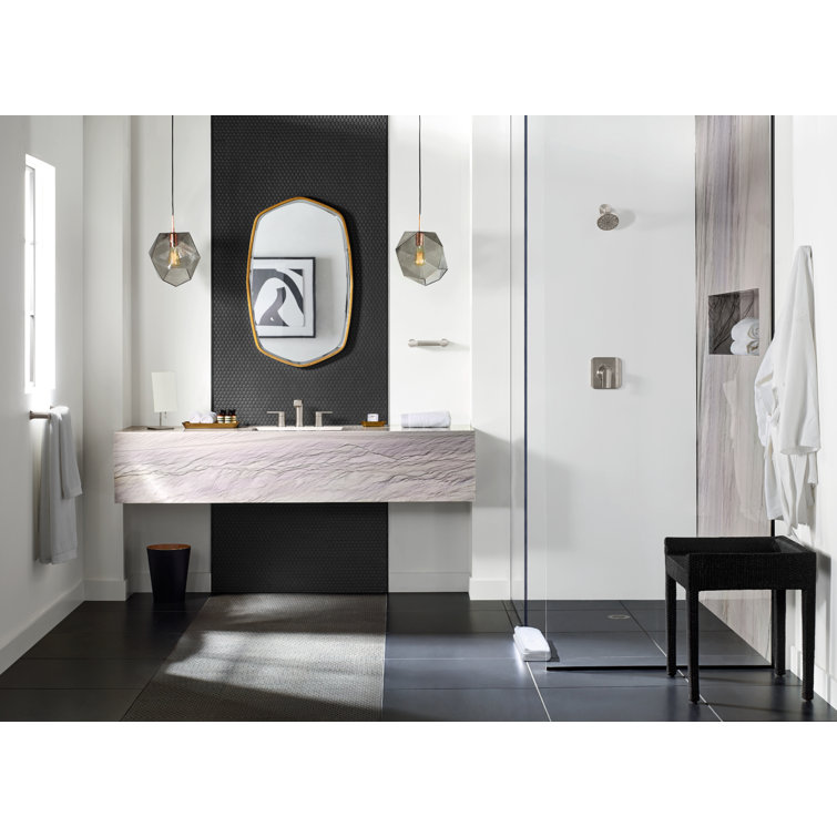 Modern Black and Nickel 10" Widespread Bathroom Faucet with Dual Handles
