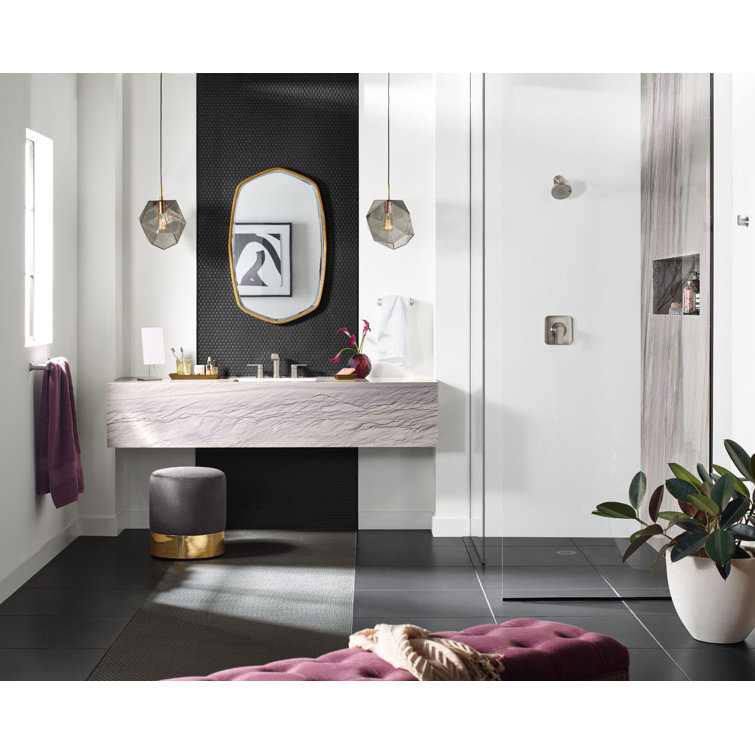Modern Black and Nickel 10" Widespread Bathroom Faucet with Dual Handles