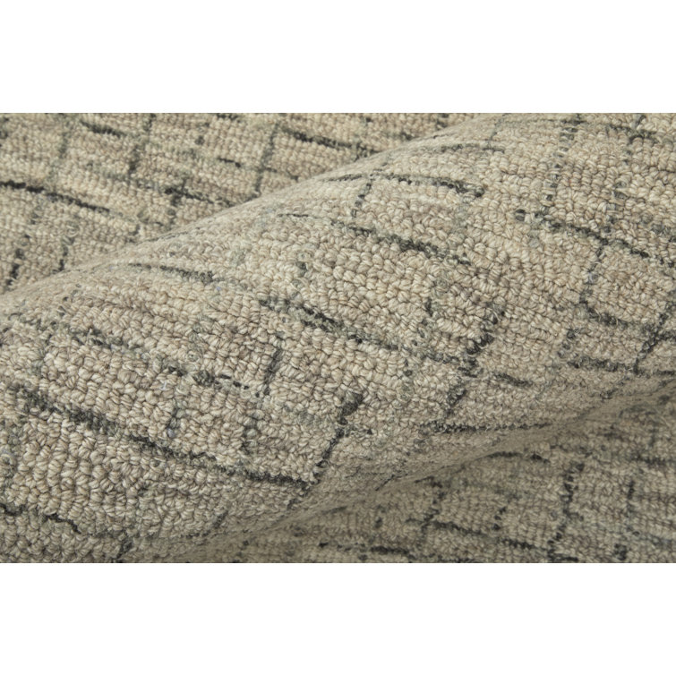 Gray Hand-Tufted Wool and Cotton 8' x 10' Rug