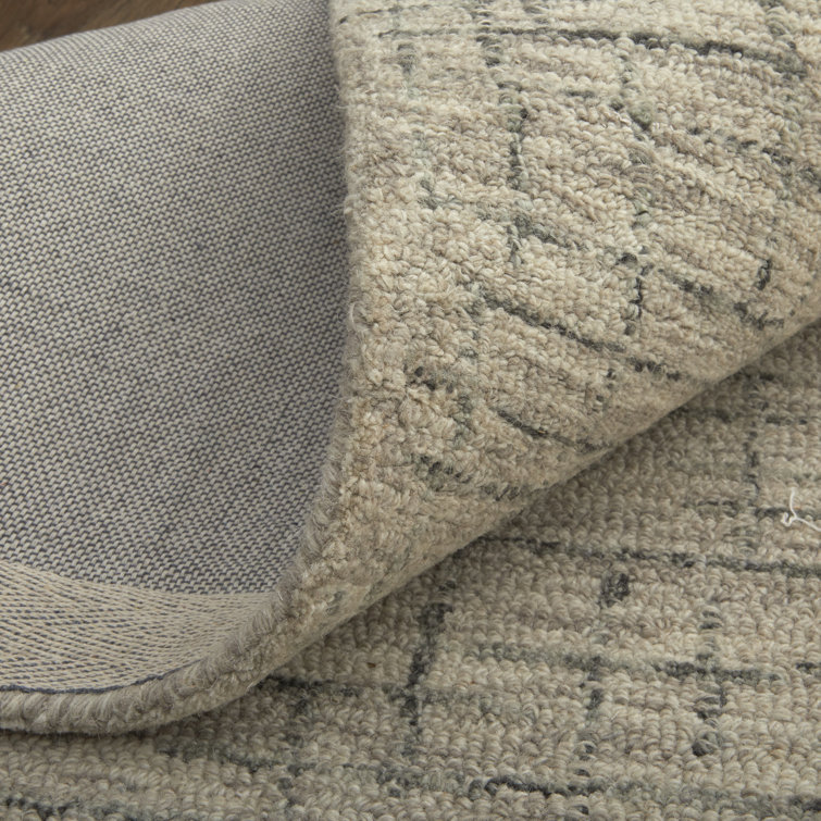 Gray Hand-Tufted Wool and Cotton 8' x 10' Rug