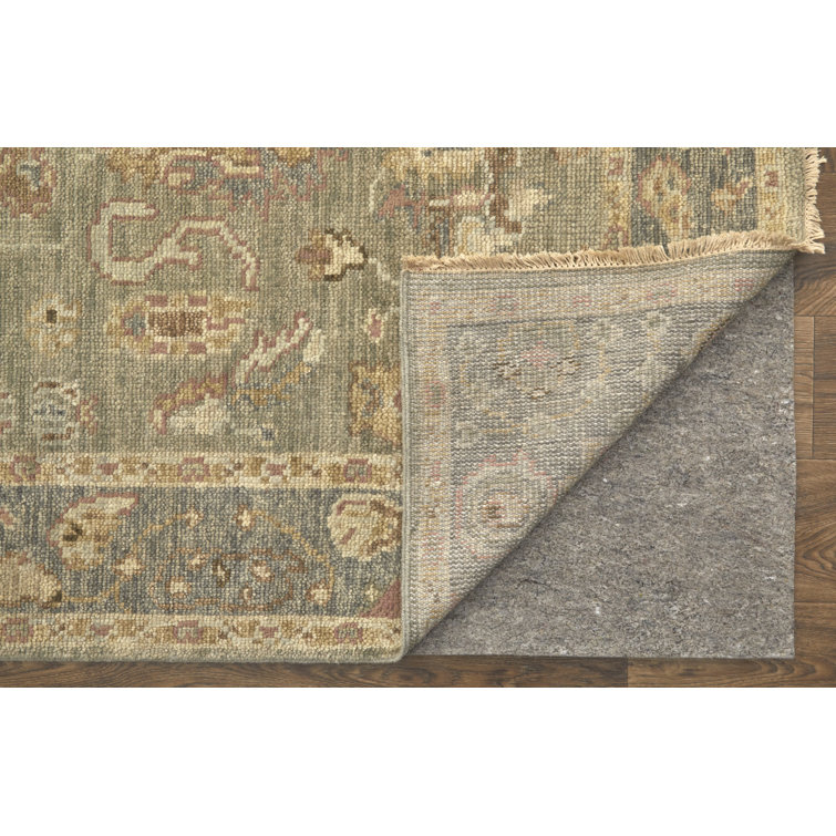 Carrington Gray and Gold Hand-Knotted Wool Area Rug
