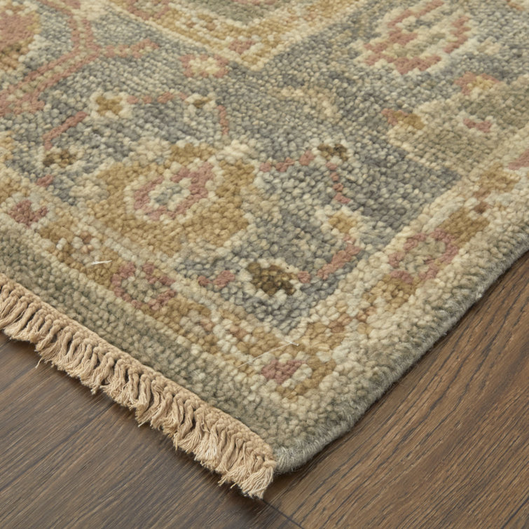 Carrington Gray and Gold Hand-Knotted Wool Area Rug