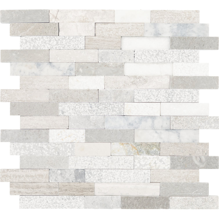 Reverent Taupe Multi-Finish Natural Stone Mosaic Wall Tile