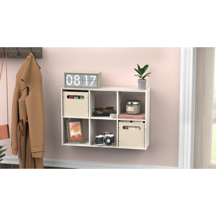 Bleached Walnut 6-Cube Mini Desktop Organizer
