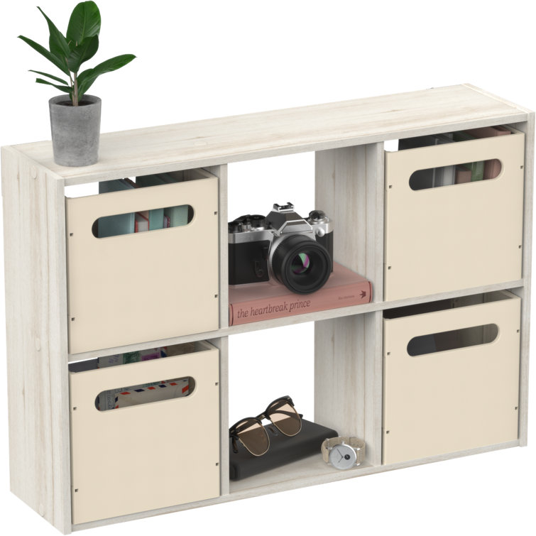 Bleached Walnut 6-Cube Mini Desktop Organizer