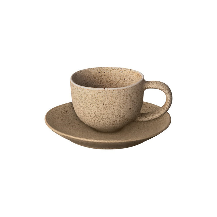 KUMI Ceramic Stoneware Espresso Cup with Saucer (Set of 2)