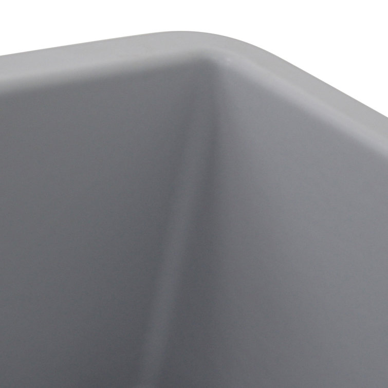 Matte Gray Fireclay Single Bowl Dual Mount Kitchen Sink