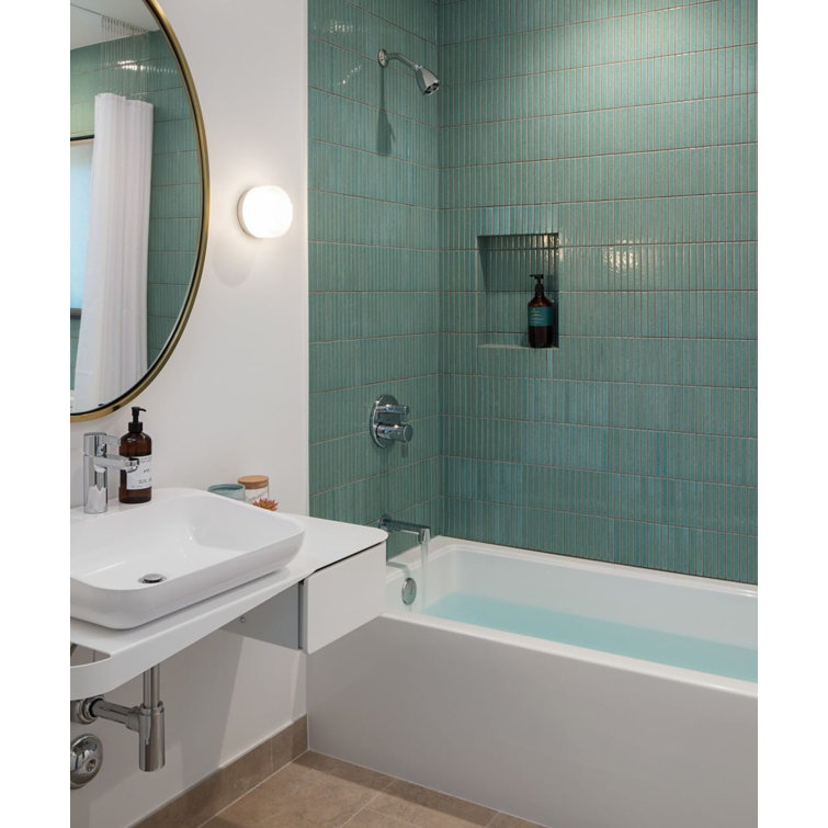 Sydney 60'' White Acrylic Rectangular Alcove Bathtub