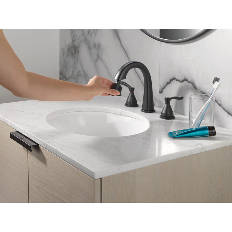 Matte Black Widespread Pull Down Bathroom Faucet with Dual Handles