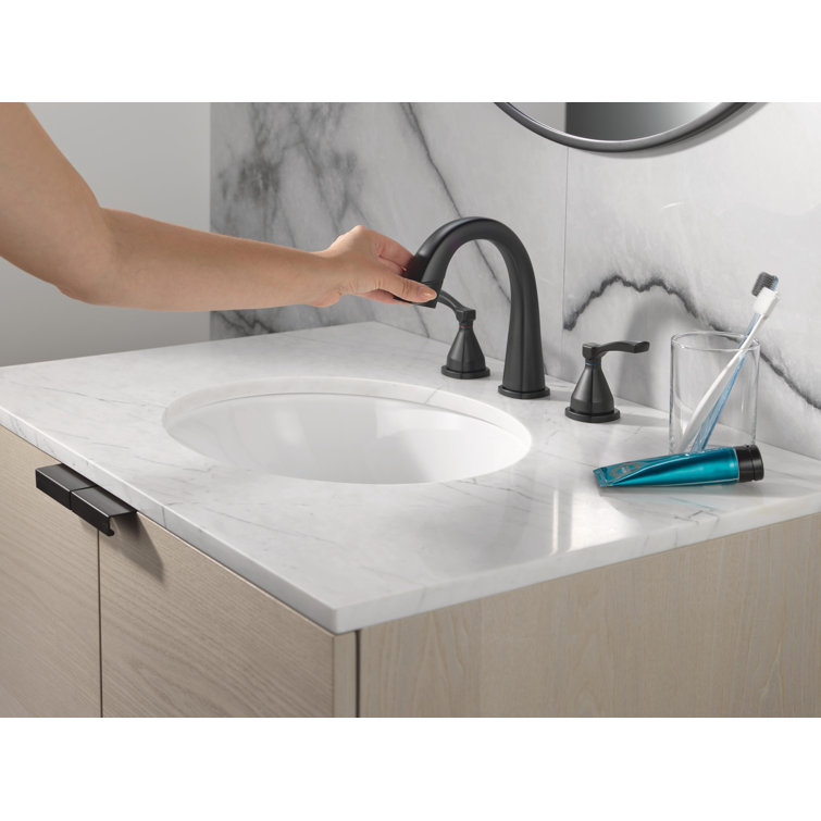 Matte Black Widespread Pull Down Bathroom Faucet with Dual Handles