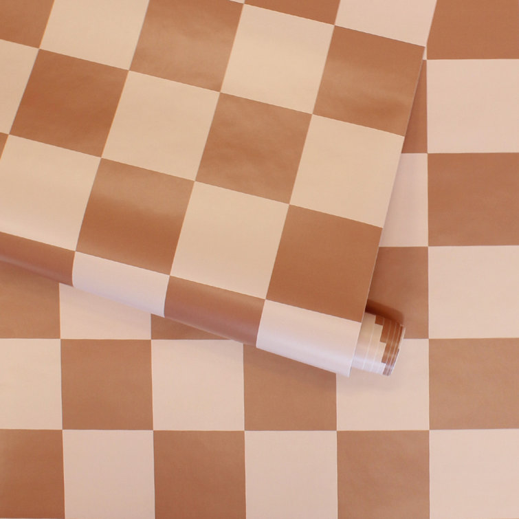 Retro Blush Checkered Peel and Stick Vinyl Wallpaper