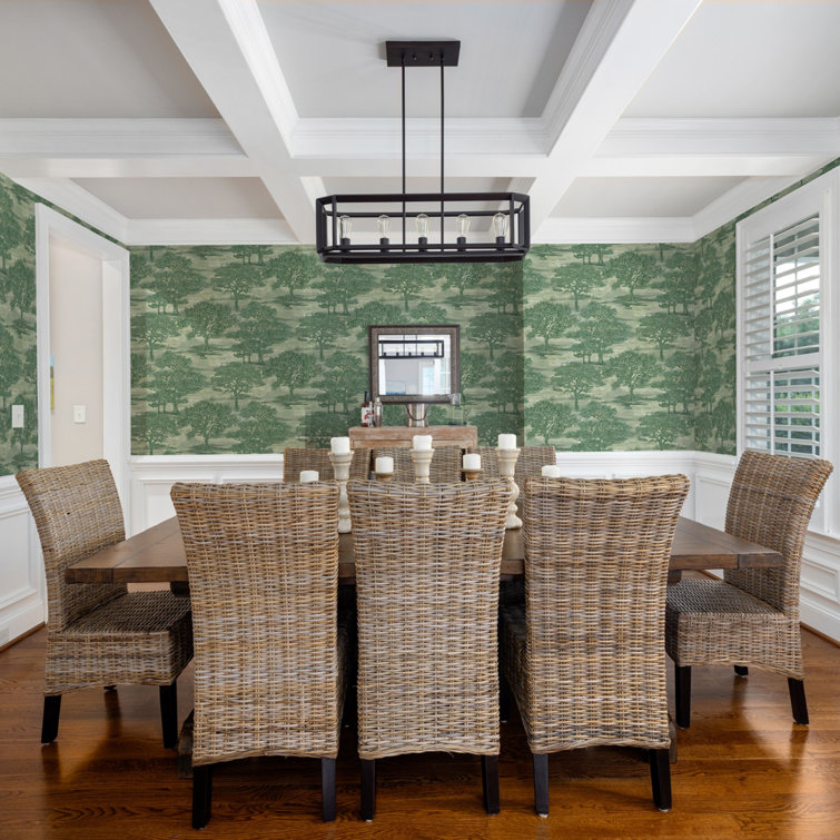 Evergreen Forest Toile Peel and Stick Vinyl Wallpaper Roll