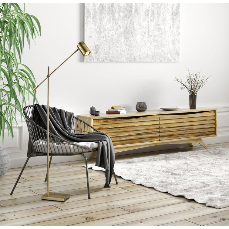 Inge 63'' Antique Brass Adjustable Metal Floor Lamp