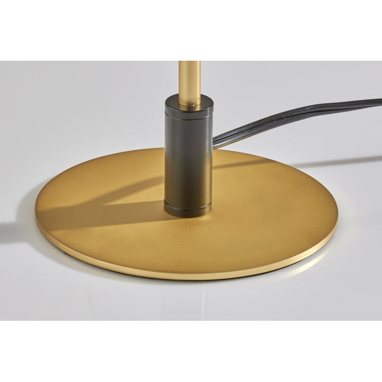 19.75" Black and Gold Metal Desk Lamp with Cone Shade