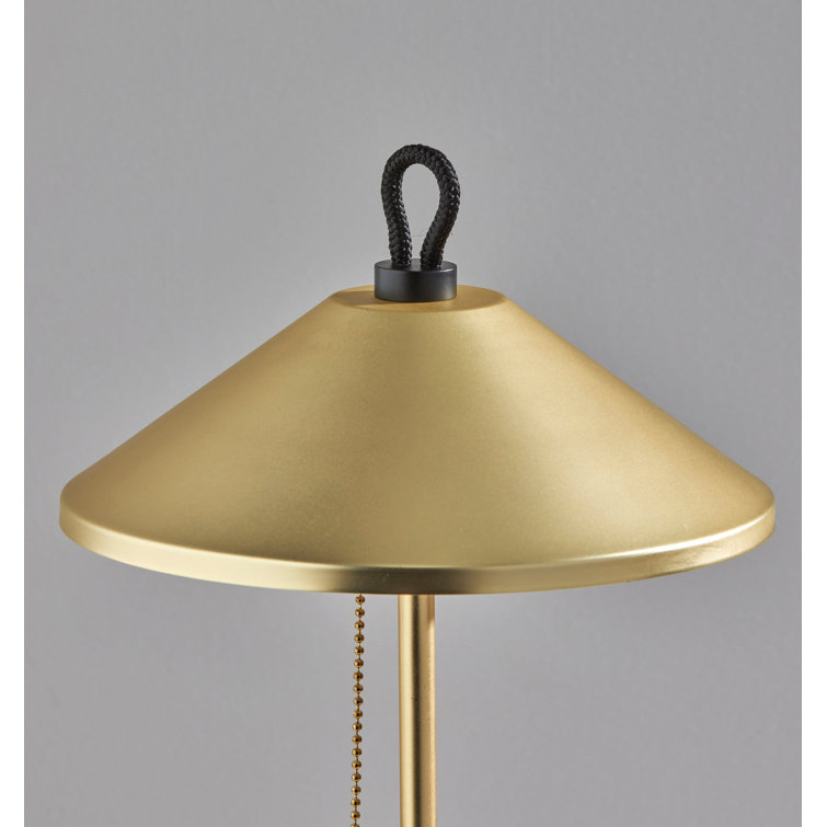 19.75" Black and Gold Metal Desk Lamp with Cone Shade