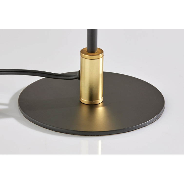 19.75" Black and Gold Metal Desk Lamp with Cone Shade