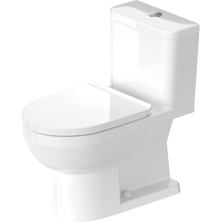 White Ceramic Elongated Dual Flush One-Piece Toilet
