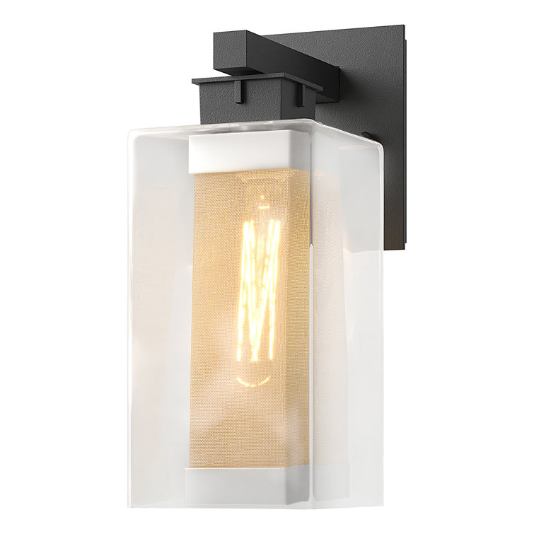 Polaris Coastal Black and Silver Outdoor Wall Sconce with Clear Glass
