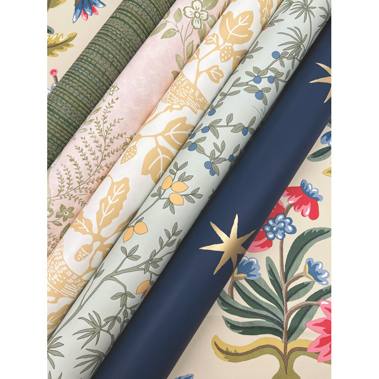 Taupe and Multi Floral Peel and Stick Wallpaper
