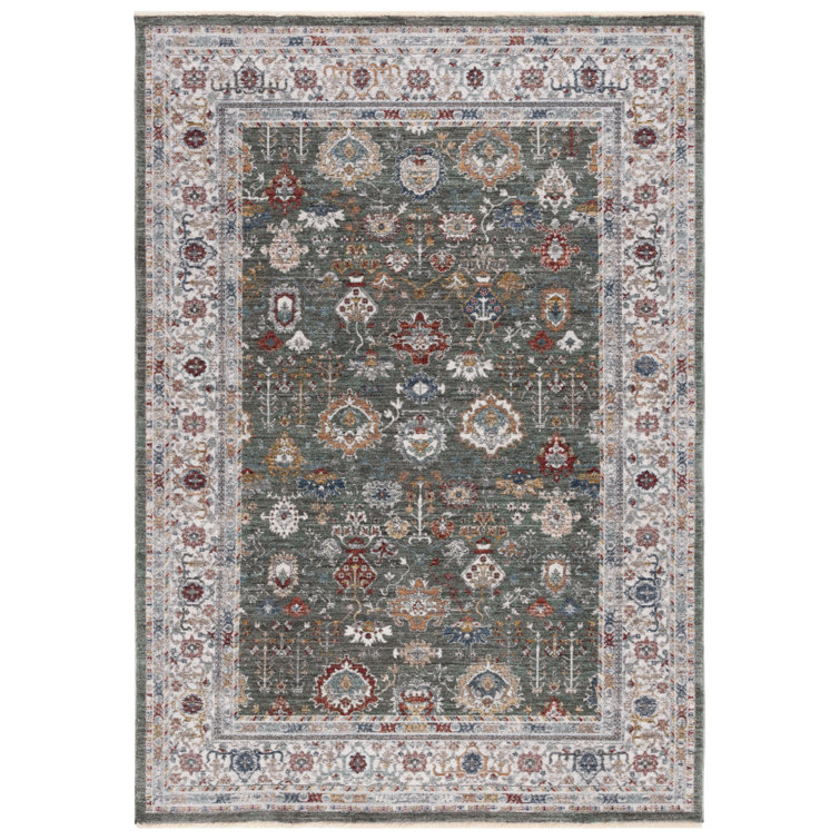 Sage and Ivory Hand-Knotted Wool Blend 5' x 7' Area Rug