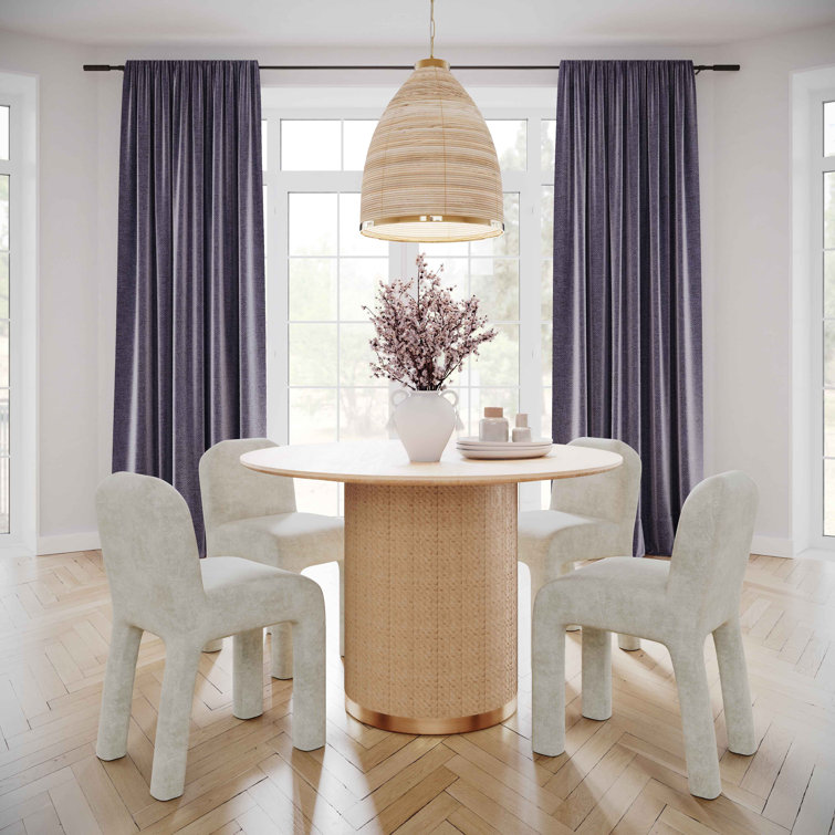 Georgia Light Grey Plush Fabric Armless Dining Chair