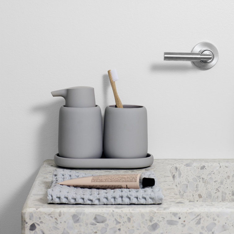 Silky Smooth Black Ceramic 3-Piece Bathroom Accessory Set
