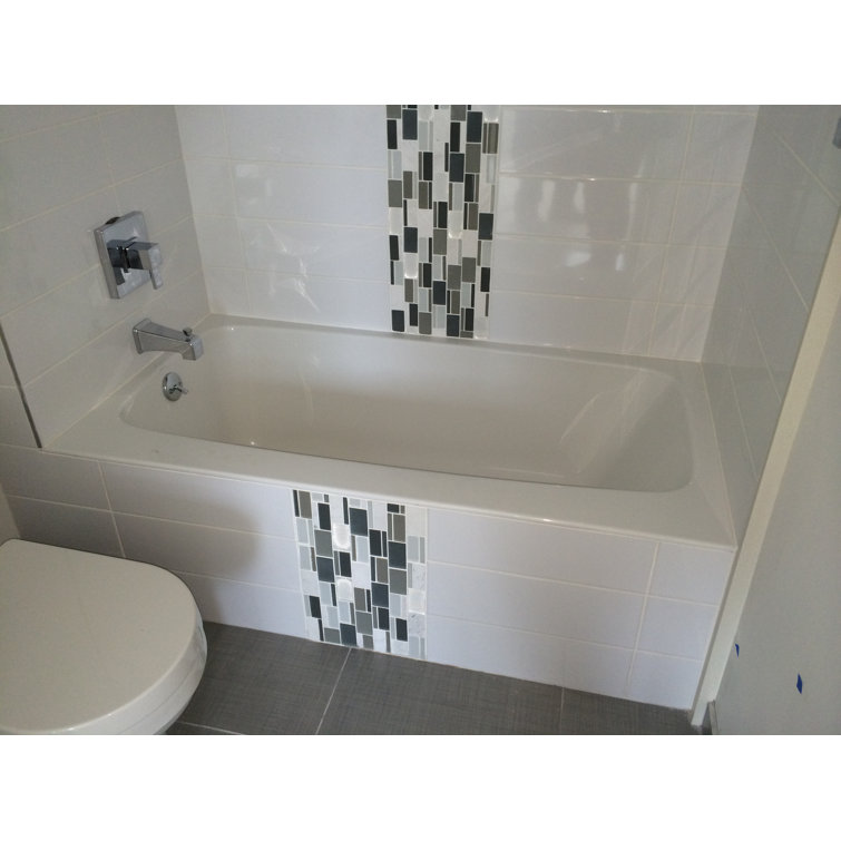 Regan 72'' White Acrylic Alcove Soaking Bathtub