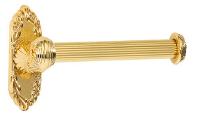 Polished Brass Ribbon and Reed Wall Mounted Toilet Paper Holder
