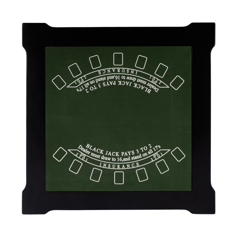 Black Square Wood Multi-Game Card Table