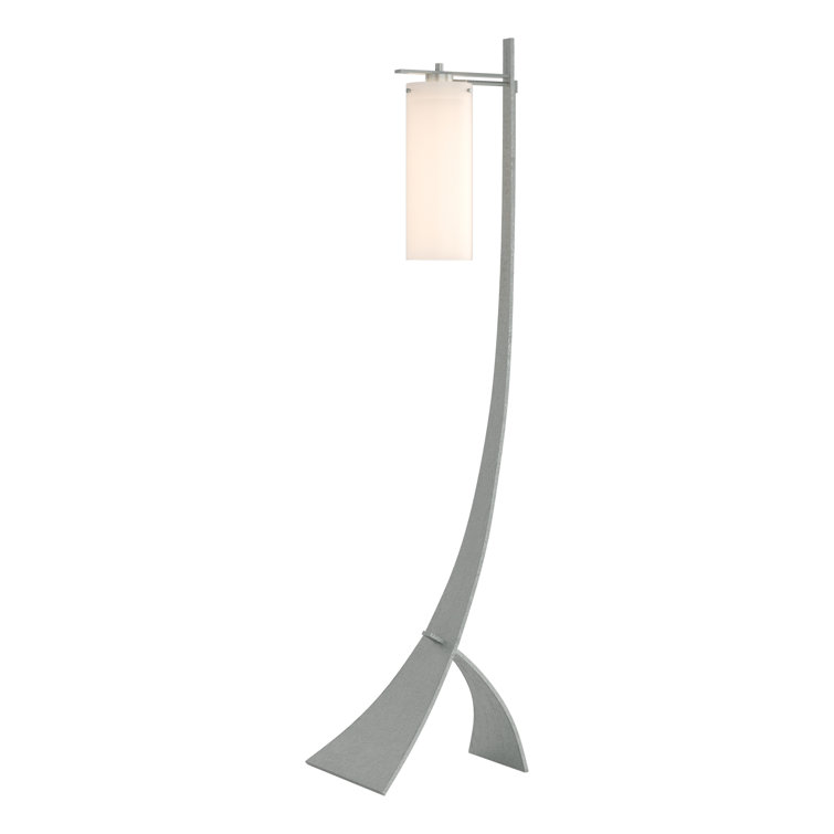 Stasis 58.5" Bronze Floor Lamp with Flax Shade and LED Light