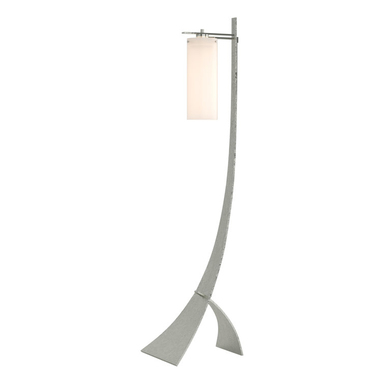 Stasis 58.5" Bronze Floor Lamp with Flax Shade and LED Light