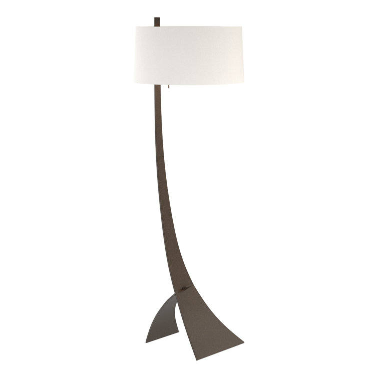 Stasis 58.5" Bronze Floor Lamp with Flax Shade and LED Light