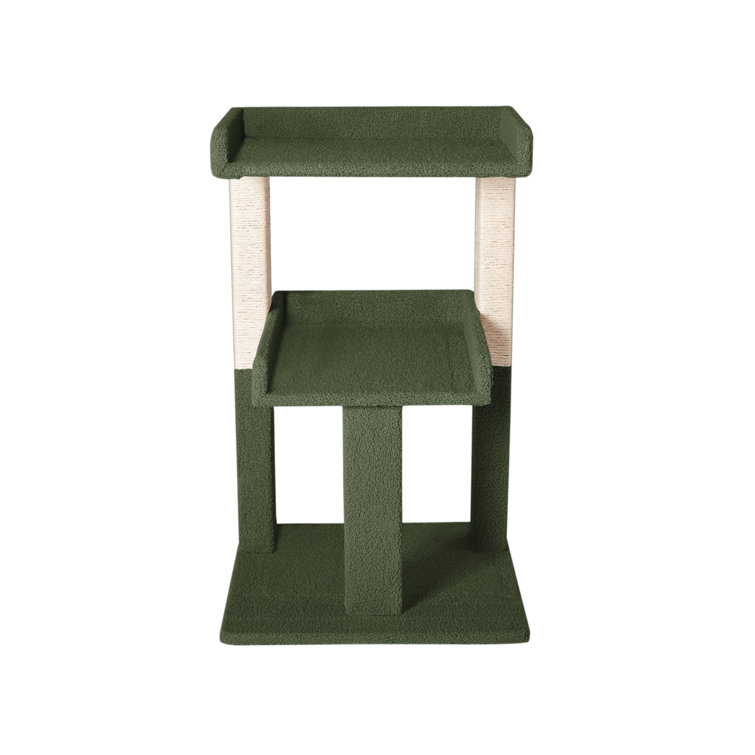Green 2-Tier Sisal and Carpet Cat Tree Tower