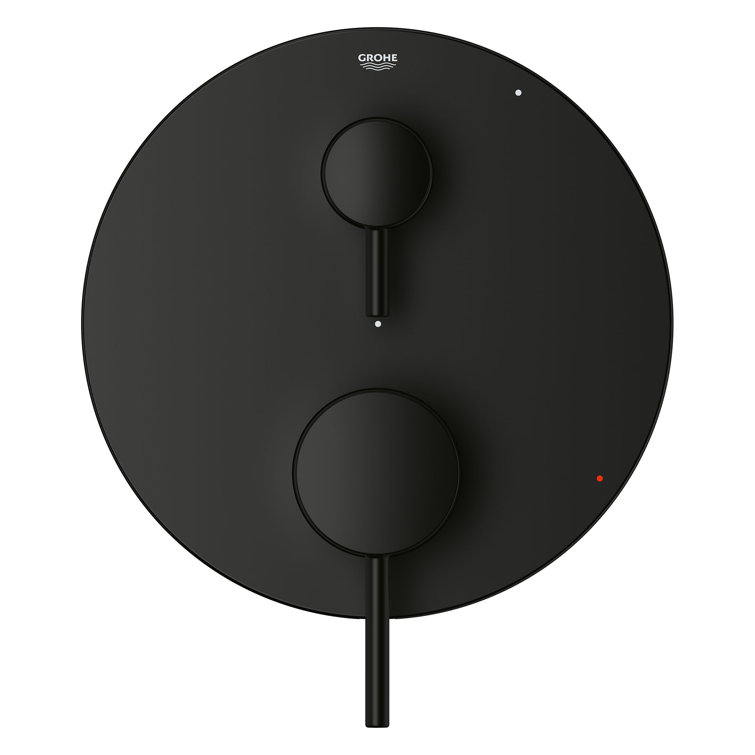 Matte Black Brass Pressure Balance Shower Valve Trim