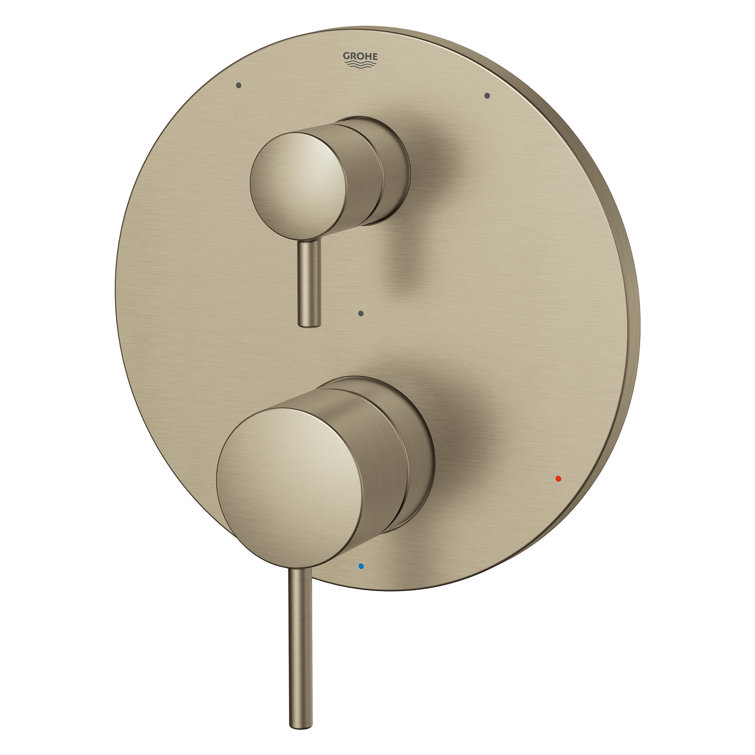 Brushed Nickel Modern Wall-Mounted Lever Valve Trim
