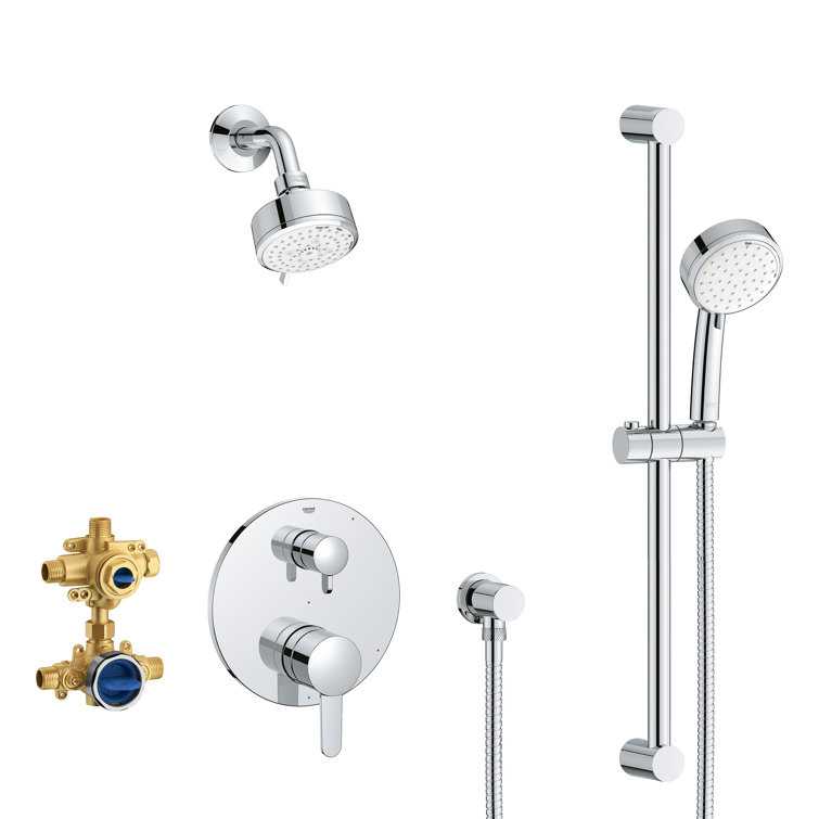 Chrome Multi-Head Adjustable Height Shower System