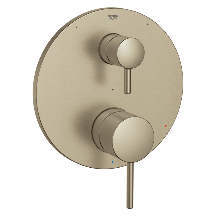 Brushed Nickel Modern Wall-Mounted Lever Valve Trim