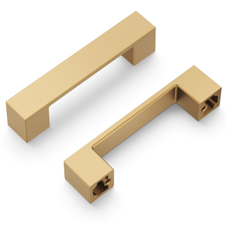 Brushed Brass Modern Bar Cabinet Pulls with Mounting Hardware