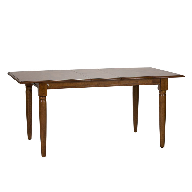 Tobacco Brown Wood Extendable Dining Table with Butterfly Leaf